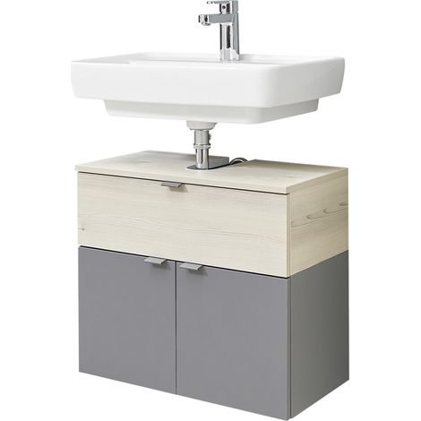 Pelipal Waschbeckenunterschrank Quickset 394 Quarzgrau/Akzent Polar Pinie 80 cm Spiegelschrank (1/3)