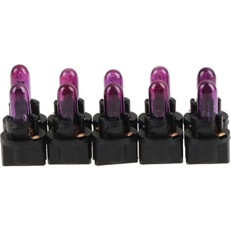Lot de 10 ampoules LED T5/T6.5 W1,2W pour tableau de bord intérieur de voiture, violettes (1/3)