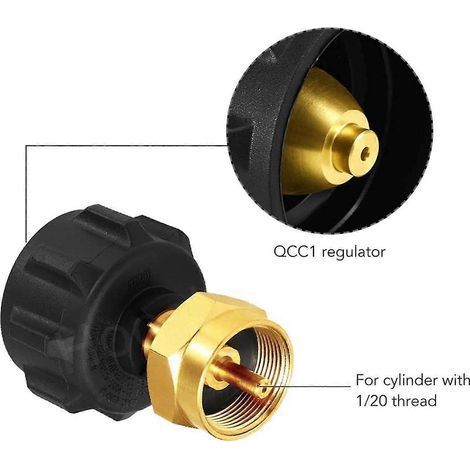 HONORNIC - Valve de régulation pour adaptateur de remplissage de propane, compatible avec les bouteilles de propane jetables (1/4)