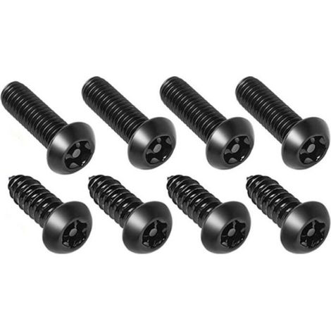 Vis Antivol Plaque D'immatriculation - Acier Inoxydable 304 - Tête Ronde Noire - Empreinte Pentalobe - Lot De 4 Vis + 1 Clé (1/5)