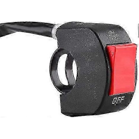 Interrupteur à bouton-poussoir rouge et noir pour guidon de moto - Lot de 1 (1/4)
