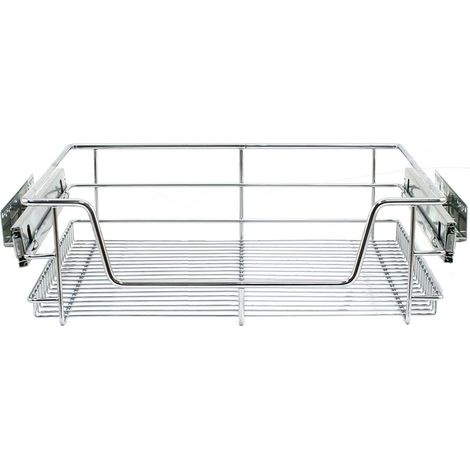 Paniers coulissants en acier inoxydable 60cm – 2 tiroirs avec fermeture amortie – Capacité 20kg par panier – Installation rapide et facile – Kukoo