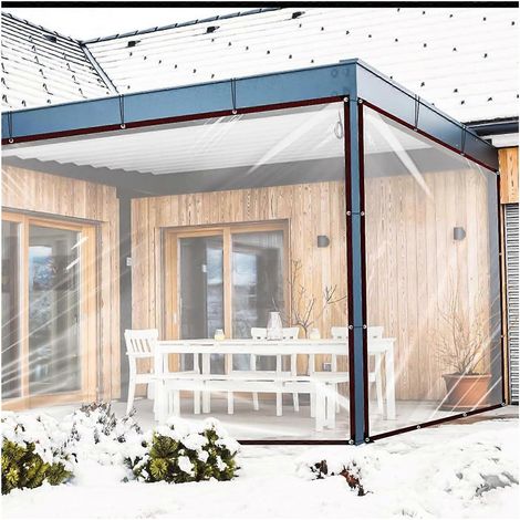 x 2,1 m (10 x 7 Fuß) strapazierfähige und wasserdichte transparente Plane mit Ösen für Garten, Gewächshaus oder Balkon (1/5)