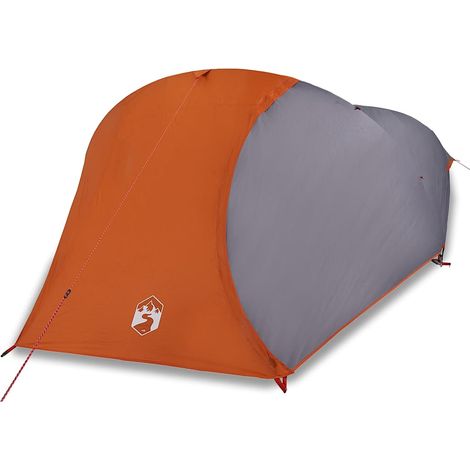 vidaXL Tienda de campaña iglú para 4 personas impermeable gris y naranja (1/2)