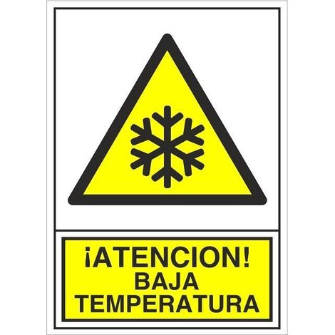 señal 375 plast.420x297''at.baja.temper.'' ­atencion baja temperatura