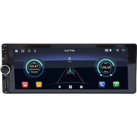 Stéréo de Voiture à Din Unique, avec Android Auto, Bluetooth 5.0, Radio FM, écran Tactile de 6,86 Pouces 1280x480, Caméra de Sauvegarde, Navigation GPS (2+32GB) (1/5)