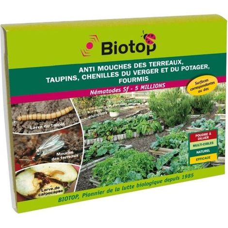 Nématodes SF pour lutter contre mouches des terreaux, taupins, chenilles – 5M pour 10m² – Solution écologique et ciblée – Achat Nature