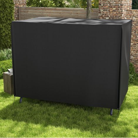 Housse balancelle 3 places 205x124x164 cm polyester noir, protection jardin résistante – MEUBLIV (1/5)