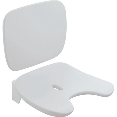 HEWI 802.51.23760 Siège rabattable confort, découpe pour toilette (1/2)