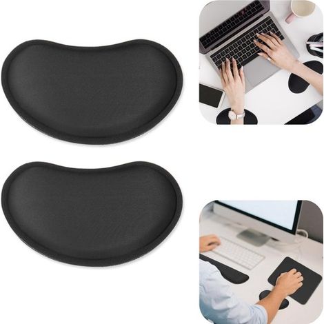 Repose poignets en 2 pièces coussin de poignet poignets antidérapant (noir, 13,58cm) (1/5)