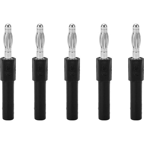 Adaptateur de fiche banane de 4mm, 5 pièces, forte connectivité, bonne conductivité à prise de Conversion de 2mm, noir (1/5)