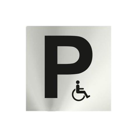 Informativa Parking Minusválidos Acero Inox. Adhesivo 0,8mm 120x120mm (1/2)