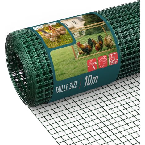 VOUNOT PVC Coated Wire Mesh 0.5x10m 25mm Garden Fencing Green (1/5)