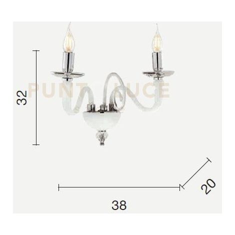 APPLIQUE DEBUSSY 2 LUCI BORGOGNA E  ORO ATTACCO E14 L.38CM
