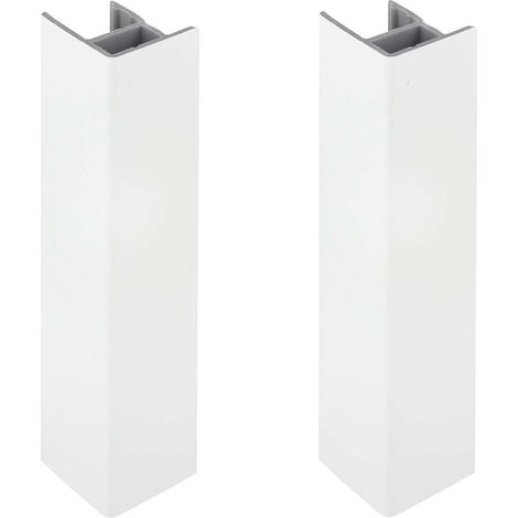 Cyclingcolors – Jonction de plinthe 150mm blanc brillant – Angle angulaire pour cuisine – Raccord connecteur en PVC – Finition de meuble
