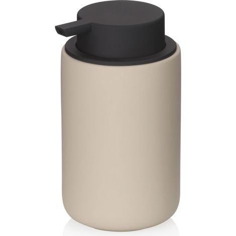 Distributeur de Savon 300 ML Sana, Distributeur de Savon Beige Céramique, Surface antidérapante, Flacon Pompe, Distributeur de Liquide Vaisselle, Mat (1/5)