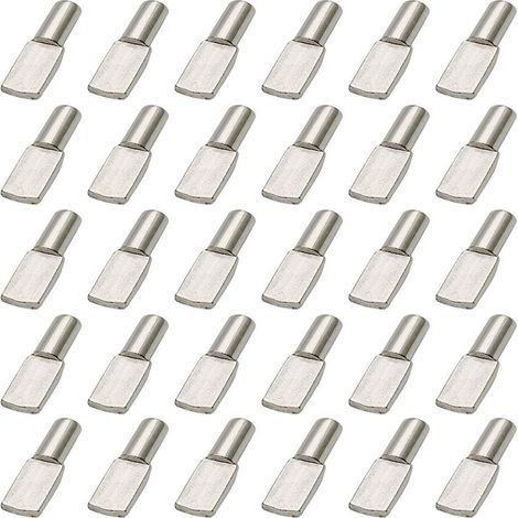 LaBlanc – 120 Stück Regalträgerstifte, 5 mm Regalwinkel, vernickelte, löffelförmige Metallstifte, Regalträgerstifte für Möbel, Schränke und Bücherregale (1/5)