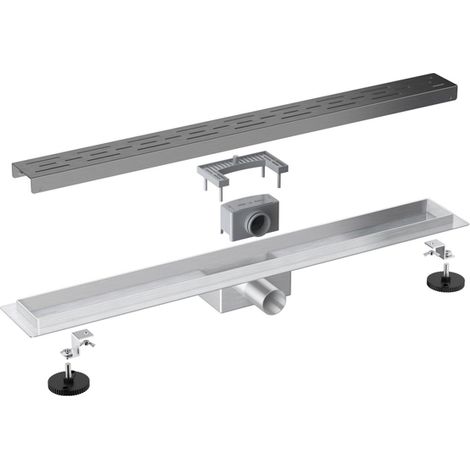 FugaFlow Eccelente Vetro Caniveau de douche 200cm grille avec bride de sol Gun Metal (1/4)