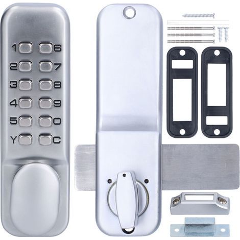 Anti-theft mechanical combination lock – For glass and wood doors – Thickness 10 to 60 mm – Zinc alloy – Easy installation (1/5)