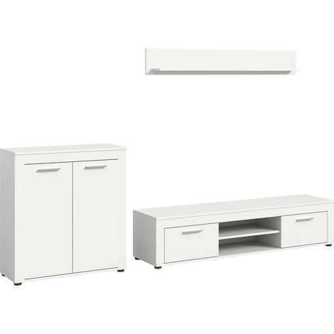 Ensemble salon de 3 meubles blanc - JAMO (1/4)