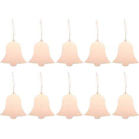 10 étiquettes cloche en bois
