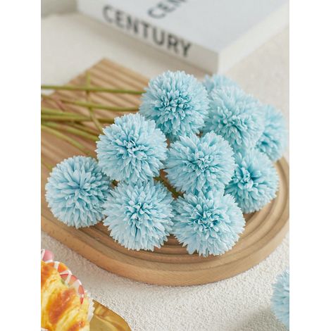 16 pièces : Bouquet d'arrangement de fleurs artificielles en boule de chrysanthème, pissenlit et hortensia, pour amis, mariage, maison et bureau. Cadeau idéal pour la Saint-Valentin (1/4)