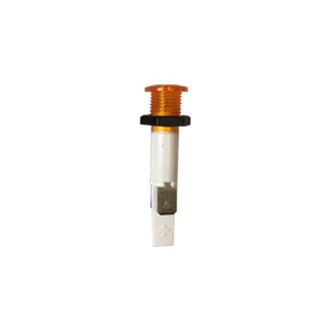 VOYANT FILAMENT Ø10 mm, à visser, ORANGE 220V, Racc Lang 6,35 mm 90388