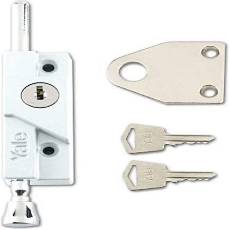 Yale V-8K116-WH Bullone Multiuso per Porta, Adatto per Fissare Porte scorrevoli Singole o Doppie in Alluminio, Bianco (1/2)
