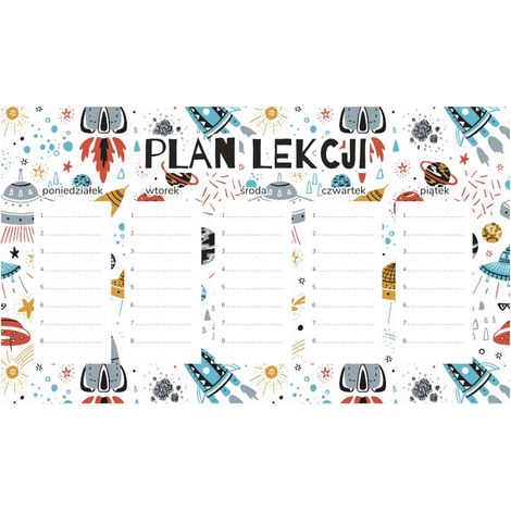 Piano di lezione magnetico Avventura spaziale 30x17,5 cm