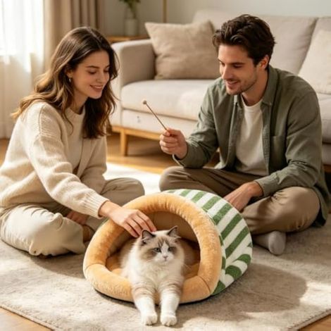 Sac De Chat Sac en Peluche Douce, Chaude, Confortable, Design Chausson (1/5)
