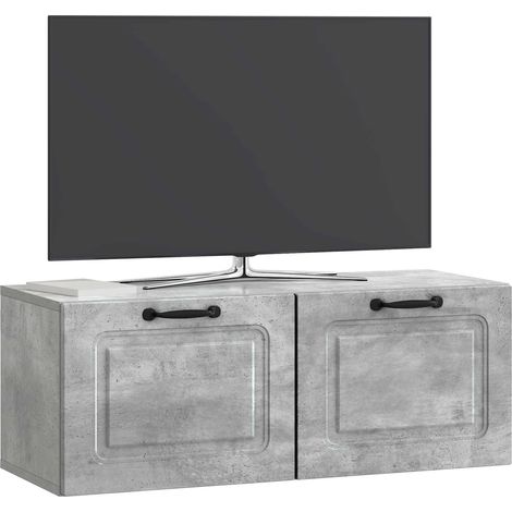 Maison Exclusive - Meuble TV mural Gris béton 78,5 x 31 x 30 cm Bois d'ingénierie