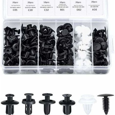 Pair Clips Garniture Intérieure Rivet Clips Plastique Rivet Plastique Fixation Protection Clip Panneau Porte Boucle Boîte 100 Pièces 6 Types Boucle Fixation Automobile Différente Boucle Voiture Généra (1/4)