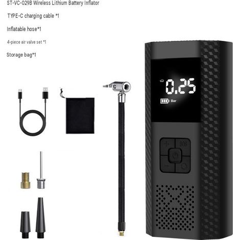 Compresseur d'air pour pneus : grand écran LCD, arrêt automatique, éclairage LED, 4 unités de pression, pompe électrique pour voiture. (1/5)