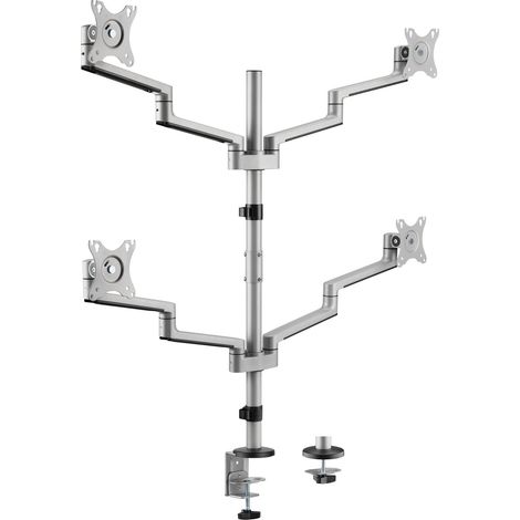 Supporto per monitor quadruplo da 17-32" in alluminio con gestione dei cavi