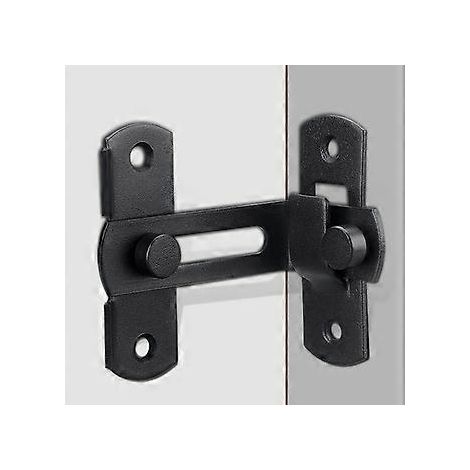 Verrou de porte à angle droit 90 degrés, boucle, verrou de porte/fenêtre, verrou de porte coulissante (noir)