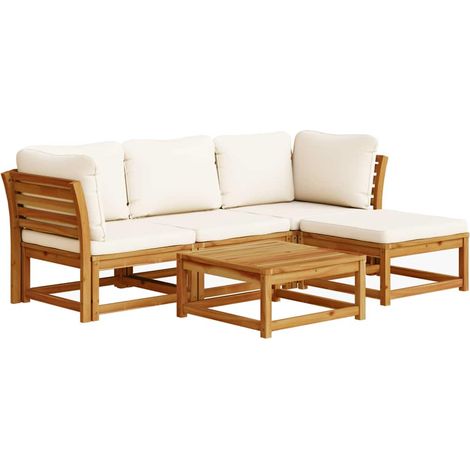 Maison Exclusive - Set Salotto da Giardino 5 pz con Cuscini Legno Massello Acacia (1/5)