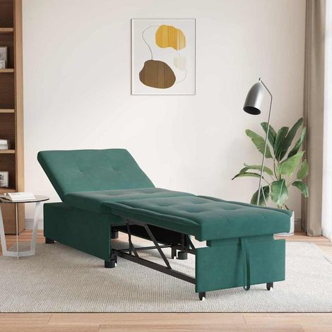 Schlafsofa Dunkelgrün 194 x 67 x 82 cm Samt