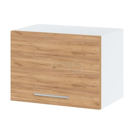 Meuble haut SLIM de cuisine Bellissi Chene 1 porte relevable L 50 cm -  Porte avec poignée apparente  Décor chêne brut