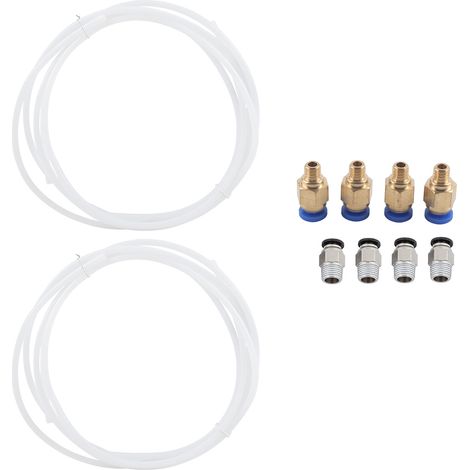x PTFE-Schlauch + 4 x PC4 M6 Schnellkupplungen + 4 x PC4 M10 Pneumatik-Steckkupplungen (1/5)