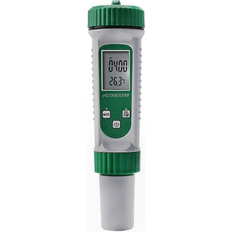 6-in-1 digitales Wasserqualitätsmessgerät: pH-Wert, TDS, EC-Wert, Salzgehalt, Dichte und Temperatur, hochpräziser Stift mit ATC, Hintergrundbeleuchtung, für Aquarien und Hydrokultur. (1/5)