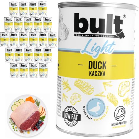 Alimento húmedo para perros BULT LIGHT sabor pato, lata de 24 x 400 g (1/2)