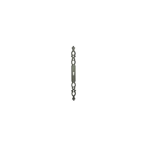 Poignée d'entrée zamac – Hauteur 185 mm – Largeur 21 mm – Décor vieil argent – Sens universel pour installation sur portes – Fosun
