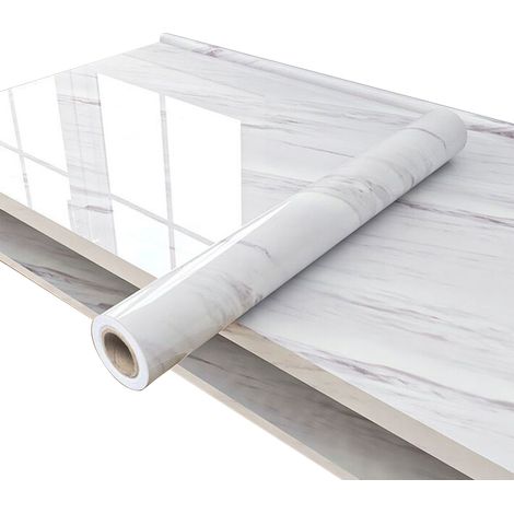 1 Rouleau Papier peint adhésif, effet marbre, vinyle repositionnable, pour cuisine, placards, meubles (1/5)