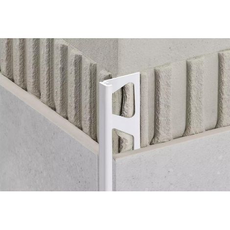 Schluter – Profilé de finition décoratif JOLLY-A 110 – Aluminium blanc mat – Hauteur 11mm – Longueur 2500mm – Angle 90° pour carrelage