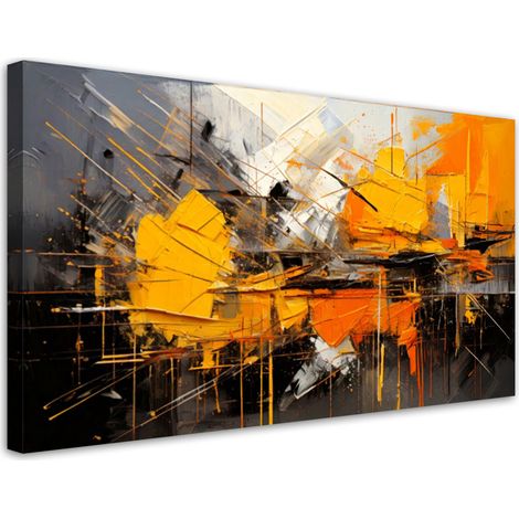 Wandbild Geometrische Abstraktion Orange 80x40 cm