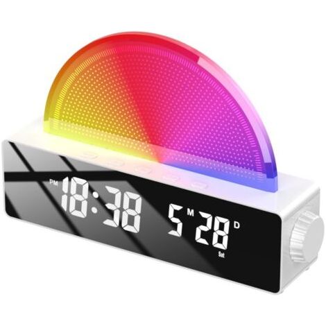 Digitaler Wecker mit Licht, Lichtwecker, verschiedene Licht- und Musikeffekte, einstellbare Helligkeit (1/5)