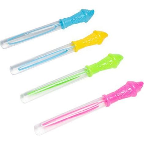 Trade Shop - Set 3 stücke Röhre Seifenblase Zauberstab 27,5 cm 60ml Form Kegeleis Eis 4 Farben 6560329 - (1/3)