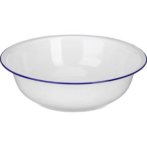 Bassine Facile à Nettoyer Blanche Vintage Multifonctionnelle Émaillée Grosse Capacité et Laver Légumes et Tâches Ménagères (1/5)