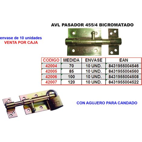 AVL 455/4 Loquet bichromaté 120 mm avec trou pour cadenas AVAFX-120