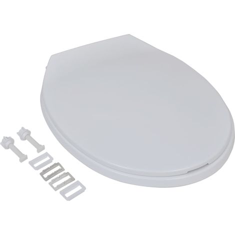 Abattant WC avec frein de chute 2 pcs Plastique Blanc